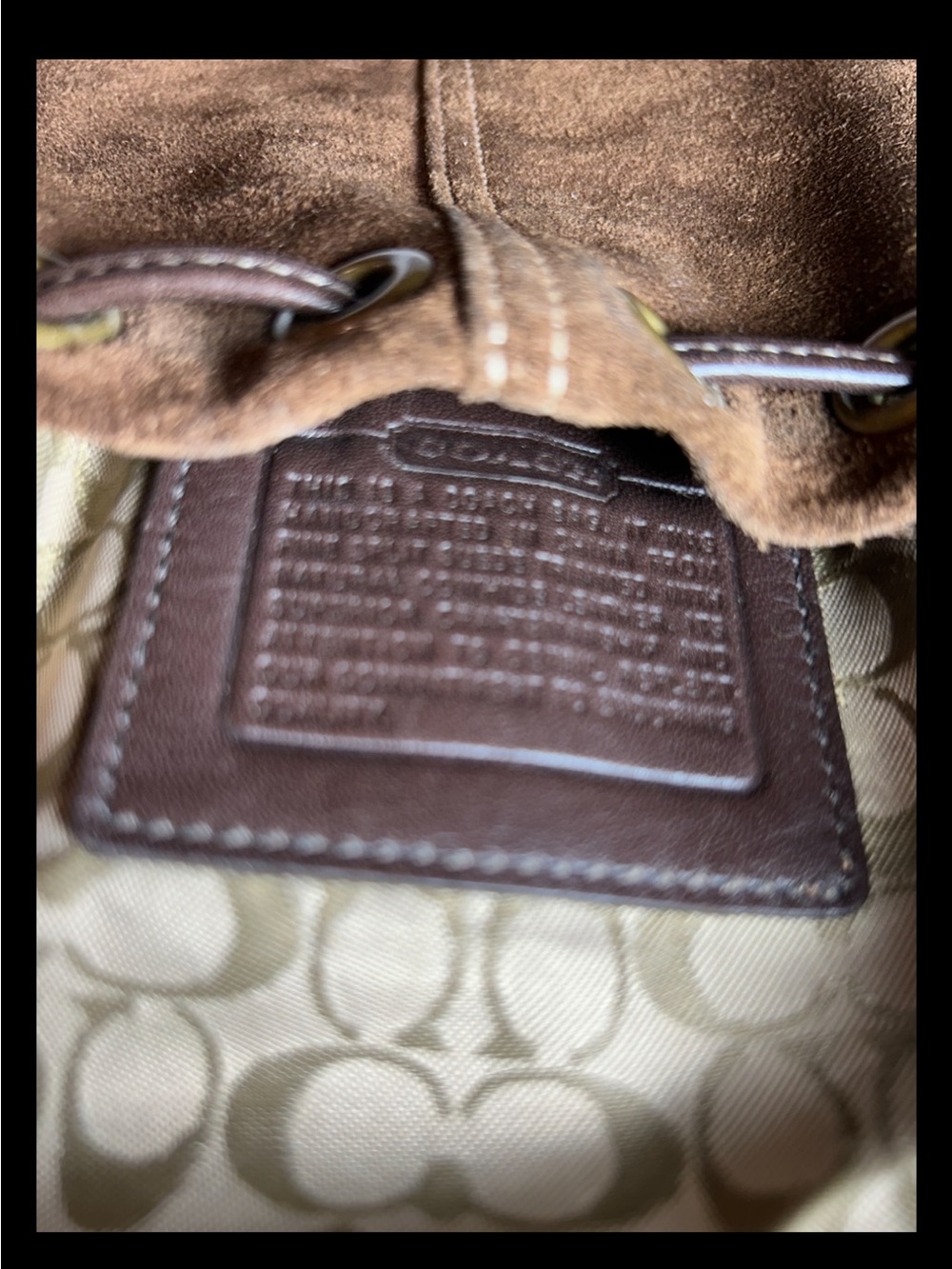 Coach Soho Brown Suede Drawstring Wristlet/Pouch, 2003 Style: (#7128) RARE - Picture 8 of 9
